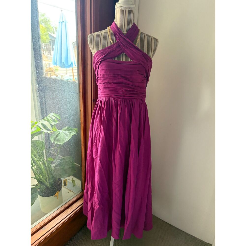 ASTR Romantic Wedding Guest Classic Party Barbiecore Ruched Cross Halter Dress